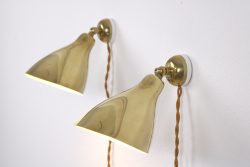 Set Messing Wandleuchten,  50er Jahre